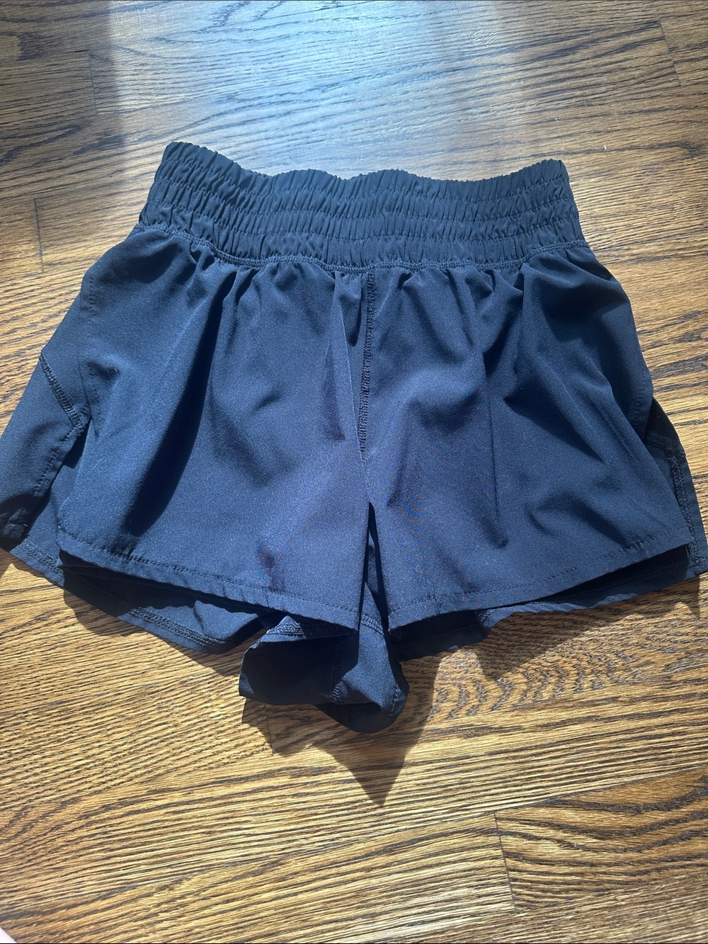 Women’s Black Athletic Shorts with Elastic Waistband
Note: built in undershorts